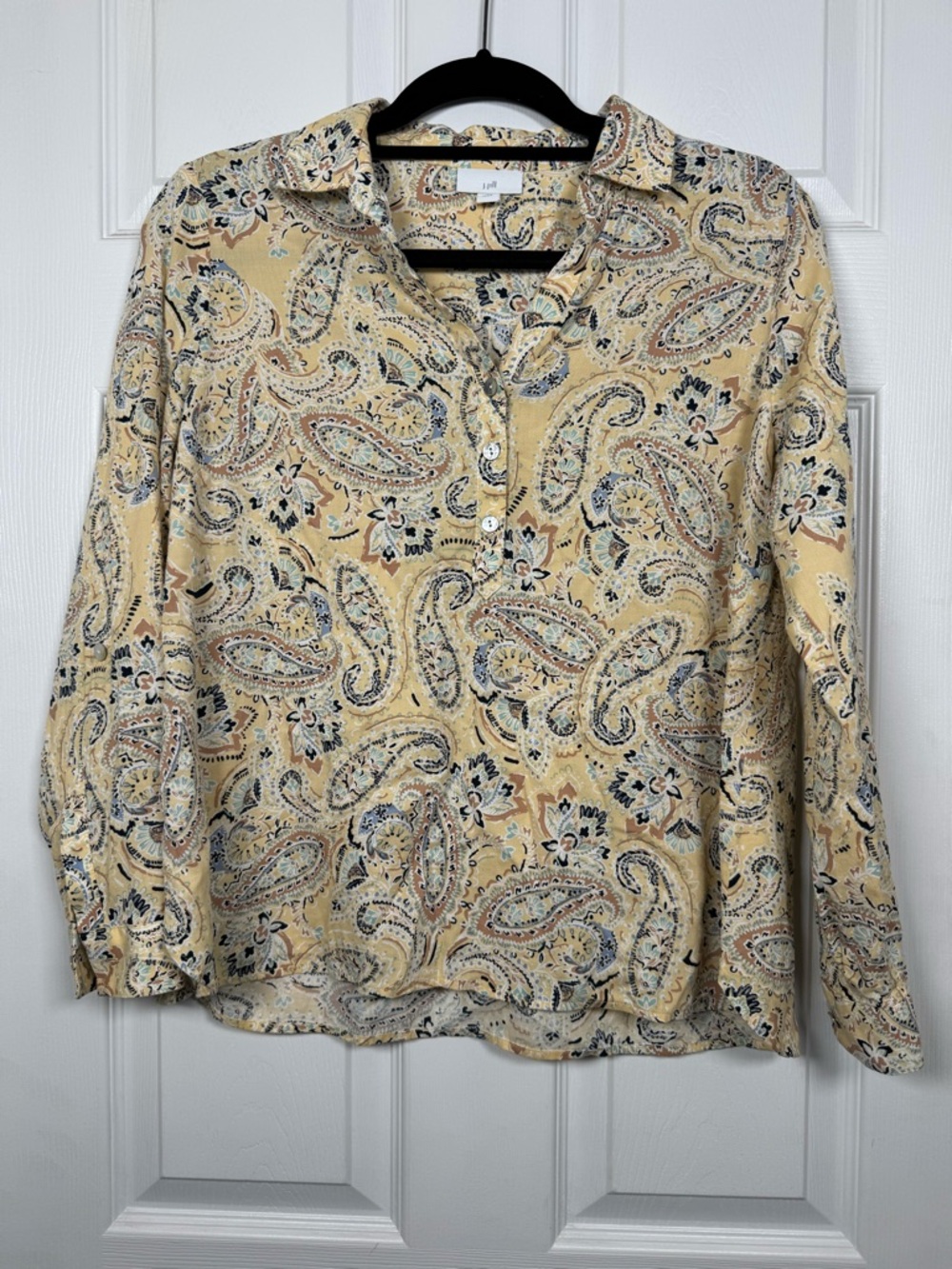 J Jill Paisley Blouse Petite Boho Cottagecore Lightweight Top